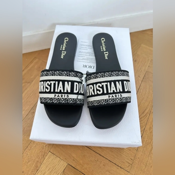 Dior Shoes - Dior Christian Dway Slide Black Sandals